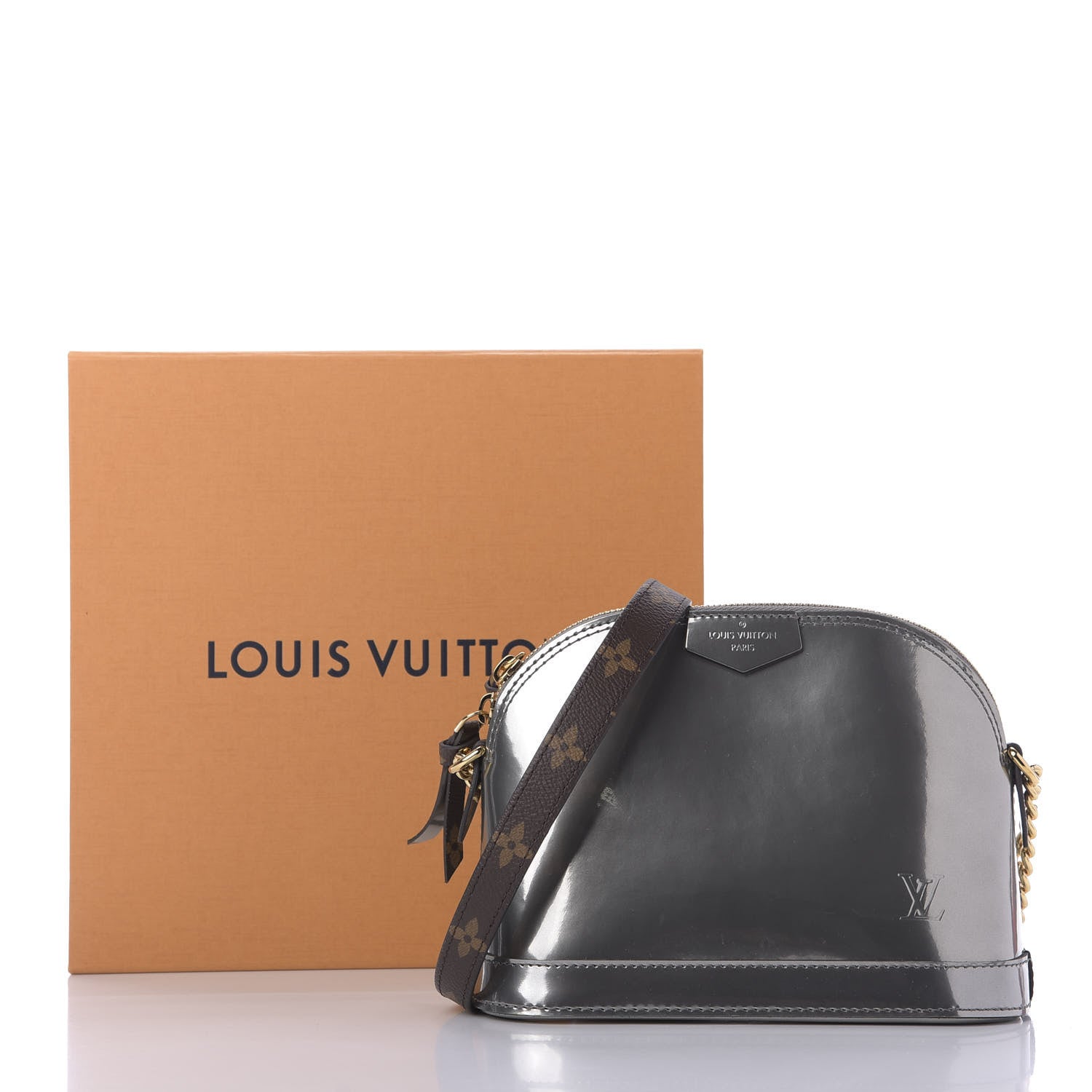 Louis Vuitton Patent Monogram Miroir Mirror Mini Alma Gris Metal 9 of 9