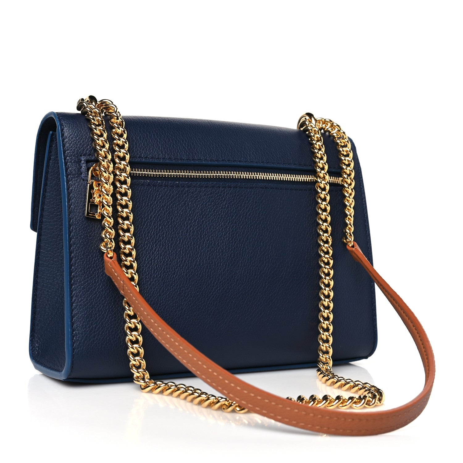 Louis Vuitton Soft Calfskin Mylockme Chain Bag BB Navy 3 of 9