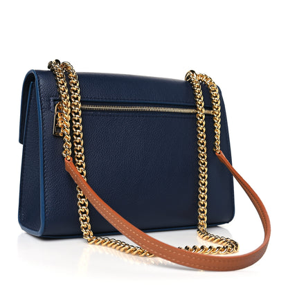 Louis Vuitton Soft Calfskin Mylockme Chain Bag BB Navy 3 of 9