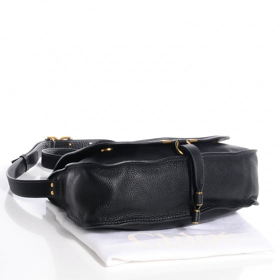 Calfskin Medium Marcie Top Handle Bag Black