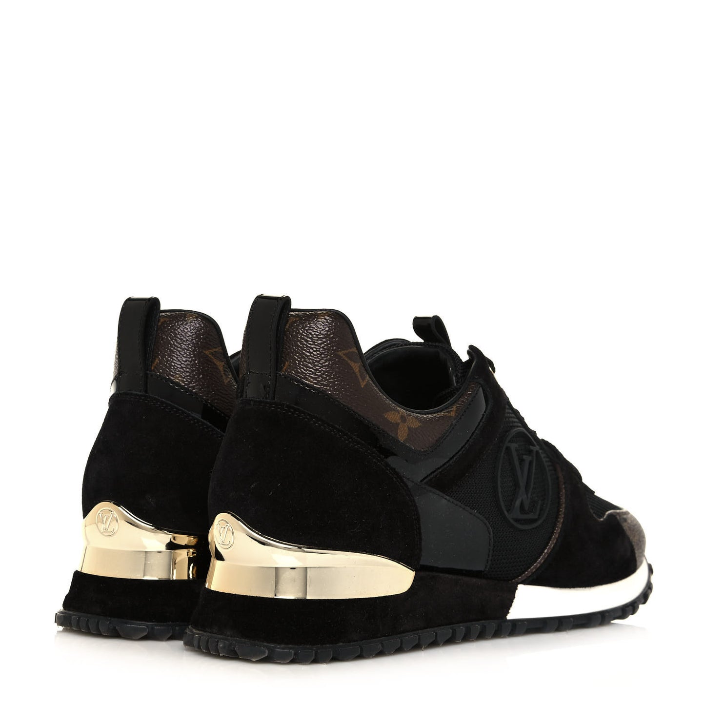 Suede Monogram Run Away Sneakers 39 Black