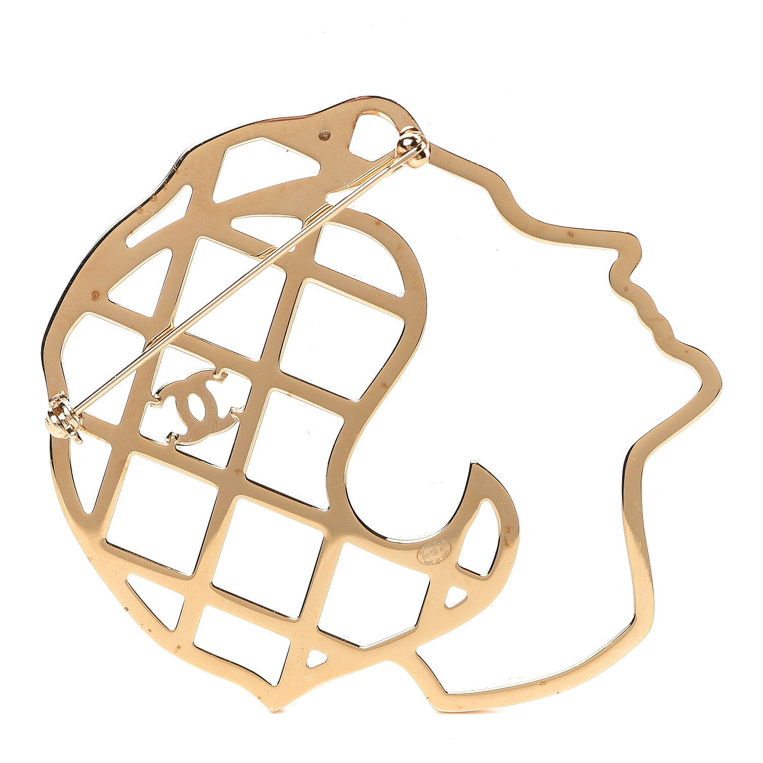 Chanel Crystal Mademoiselle Brooch Black Gold 3 of 4