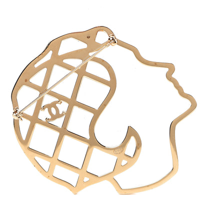 Chanel Crystal Mademoiselle Brooch Black Gold 3 of 4
