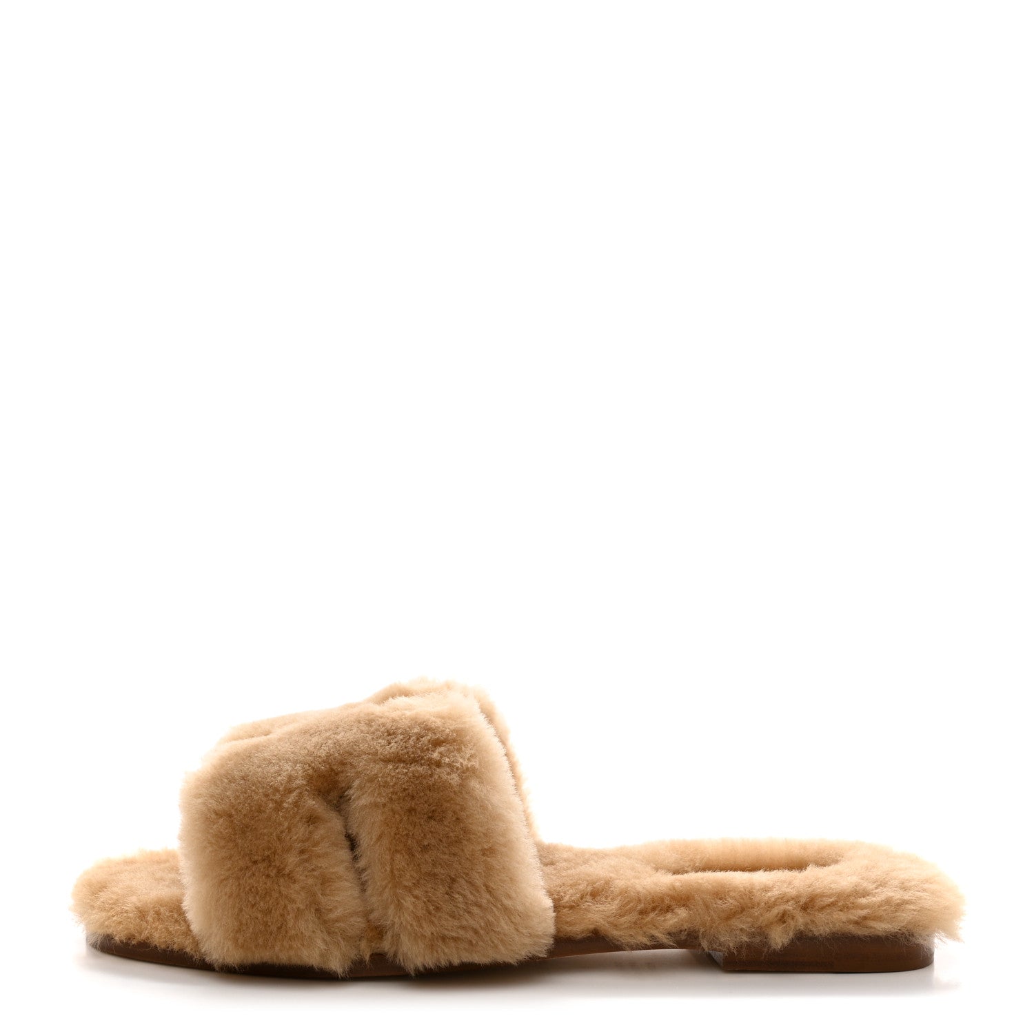 Hermes Woolskin Oran Sandals 40 Beige Argile 1 of 8