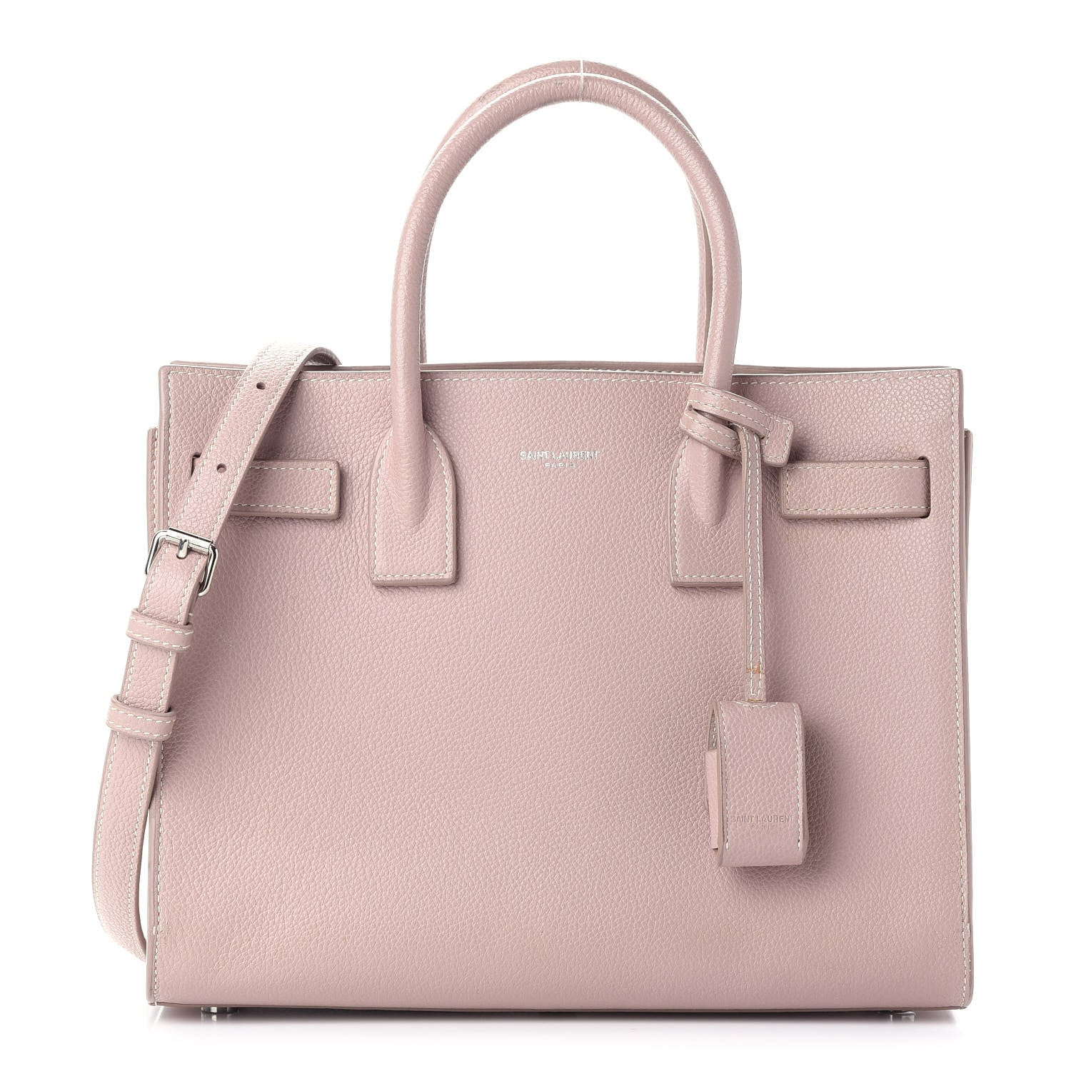 Saint Laurent Grained Calfskin Topstich Baby Sac De Jour Antique Rose 1 of 8