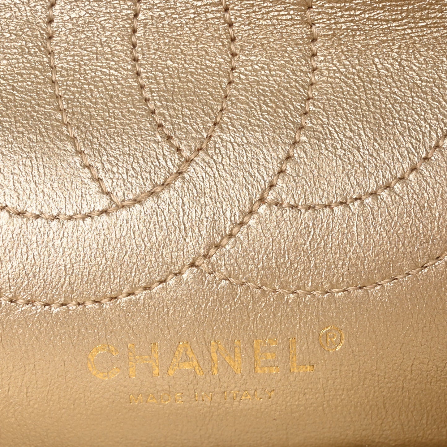 Metallic Aged Calfskin Quilted 2.55 Reissue 225 Flap Gold