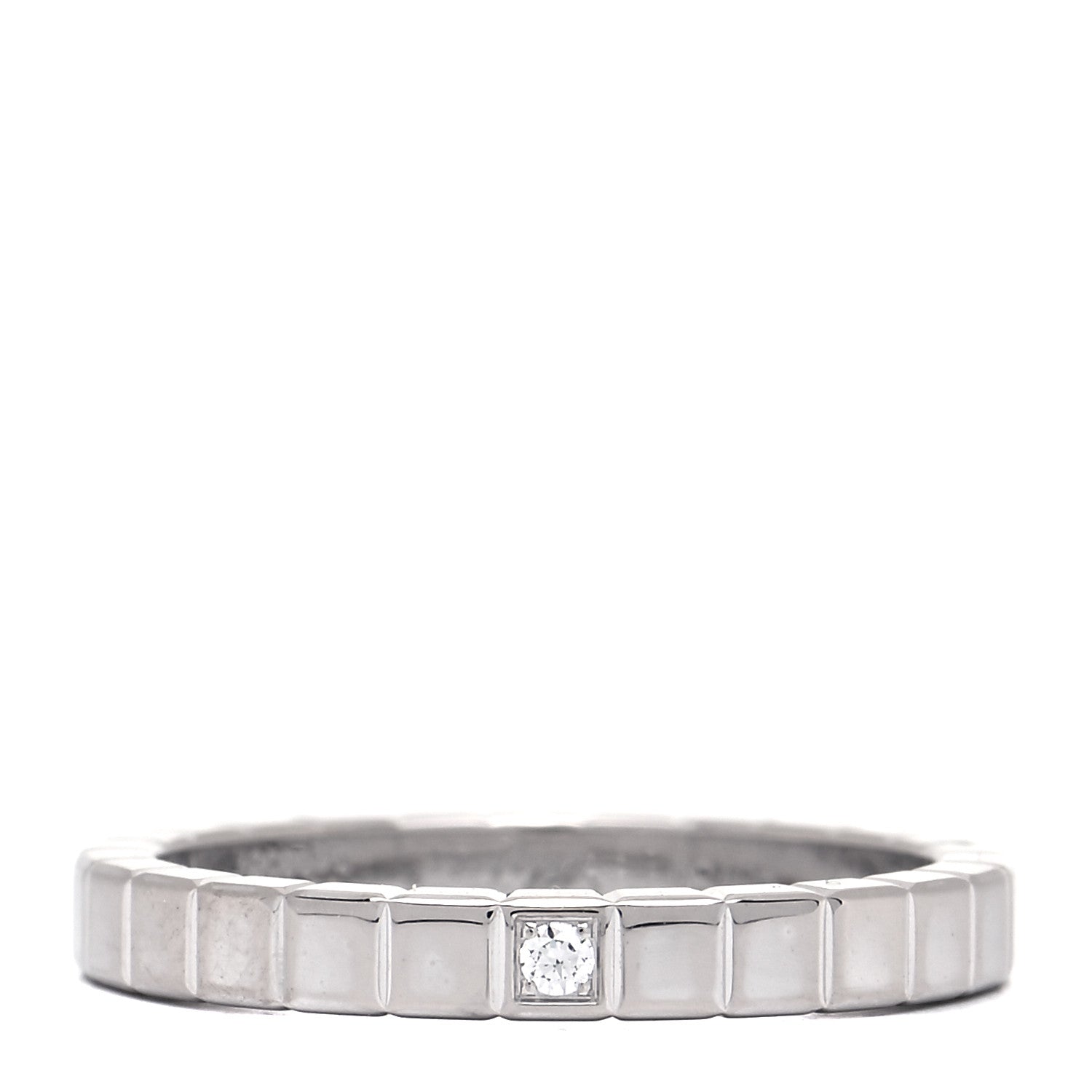 Chopard 18K White Gold Diamond Ice Cube Band Ring 47 4 1 of 5