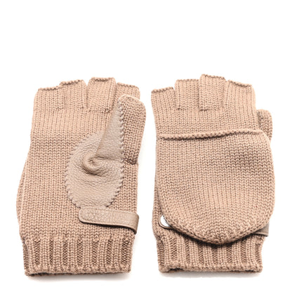 Hermes Cashmere Deerskin Baltimore Mittens M Etoupe 2 of 3