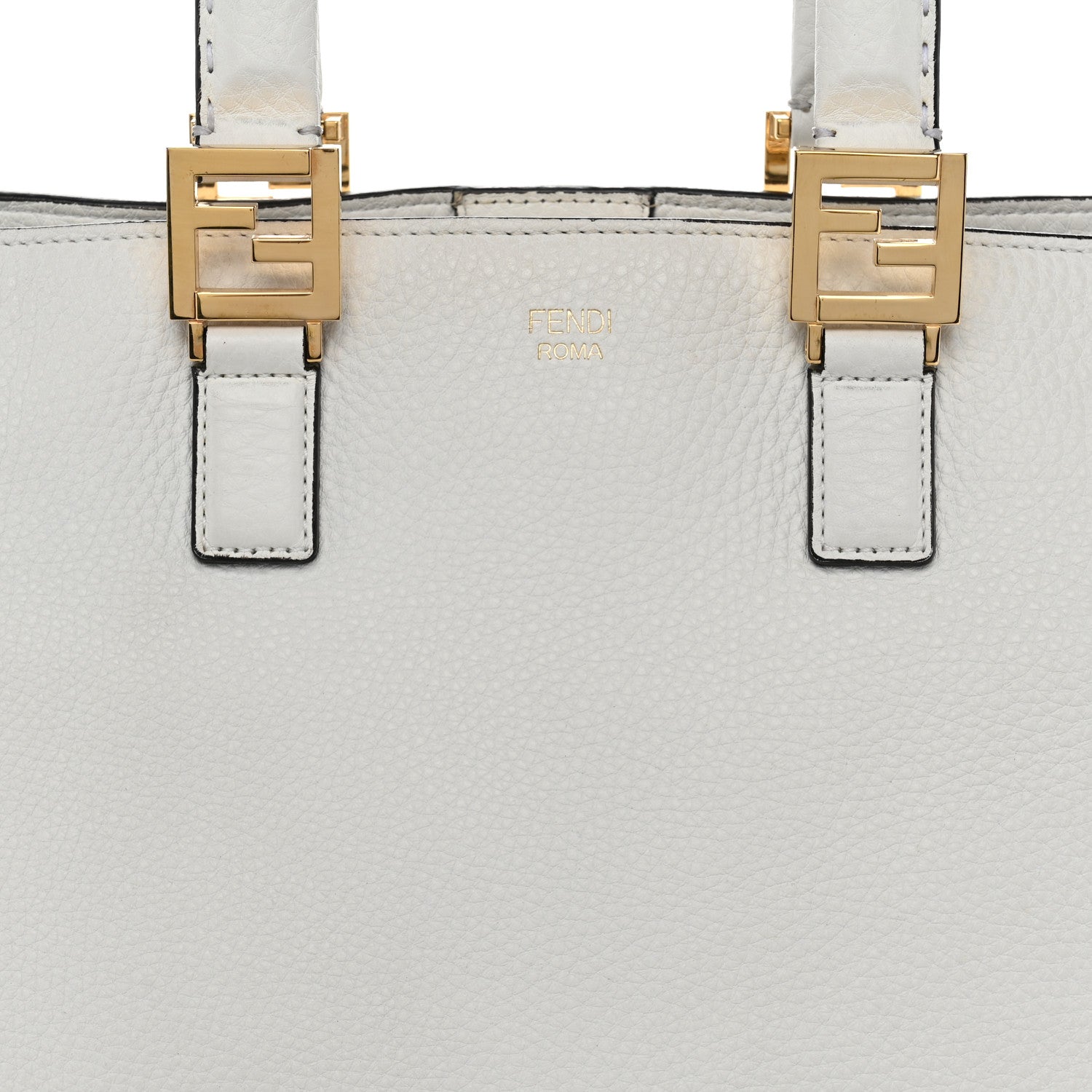 Fendi Vitello Glacier Medium FF Tote White 7 of 11