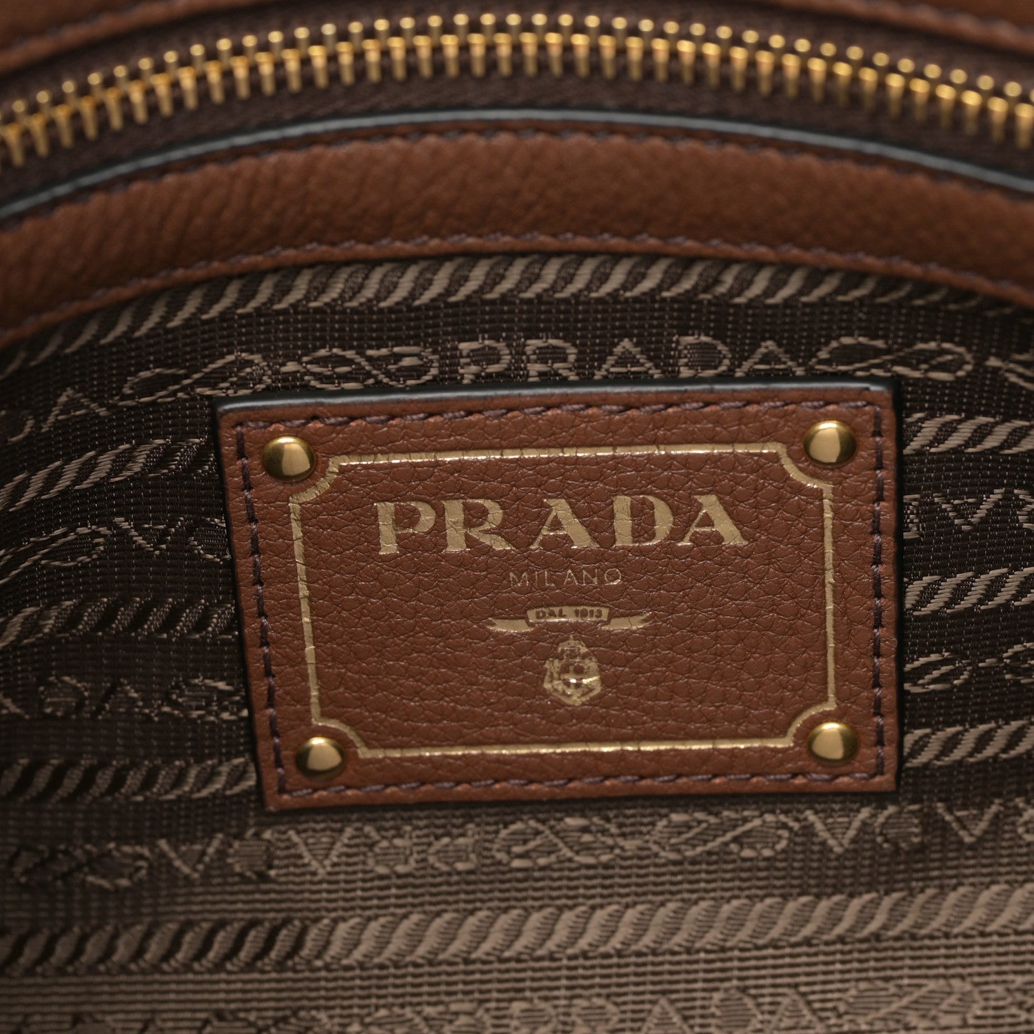 Prada Vitello Daino Tote Brown 6 of 9
