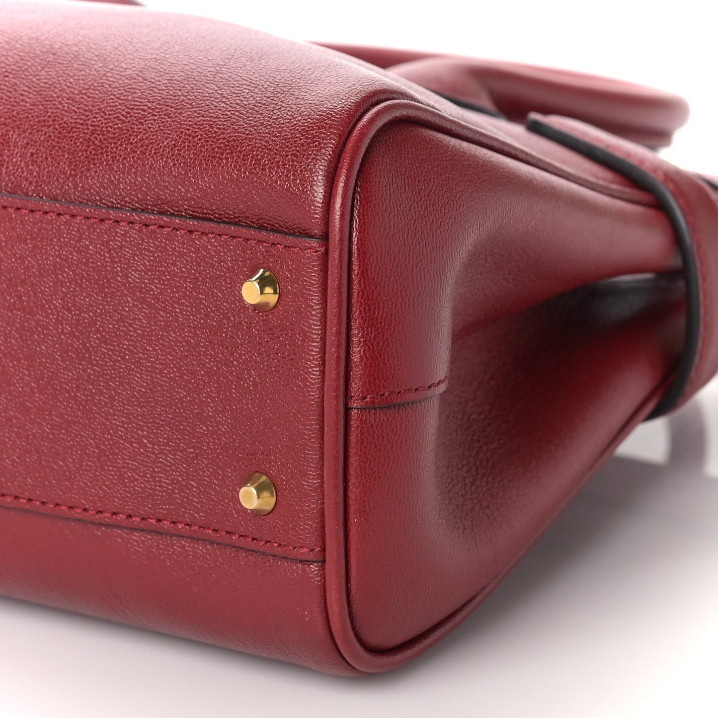 New Sakai Calfskin Lux Small Dahlia Top Handle Shoulder Bag New Cherry Red