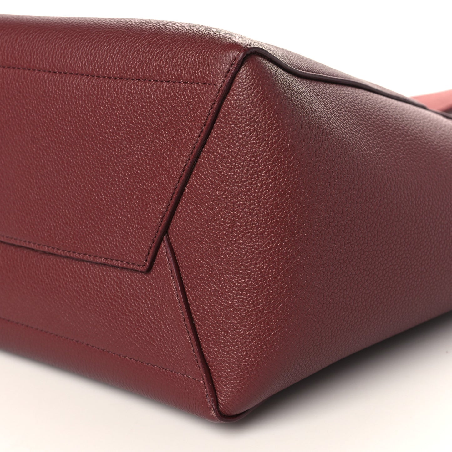Soft Grained Calfskin Sangle Bucket Bag Burgundy