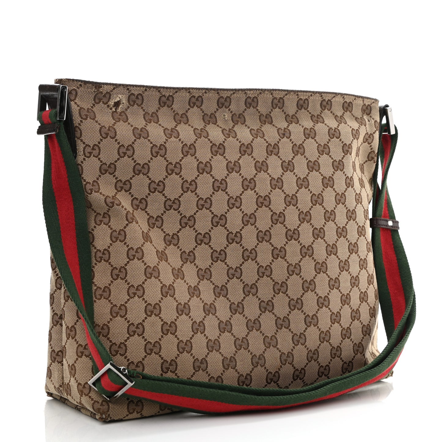 Monogram Web Medium Flat Messenger Bag Brown