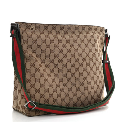 Gucci Monogram Web Medium Flat Messenger Bag Brown 2 of 17