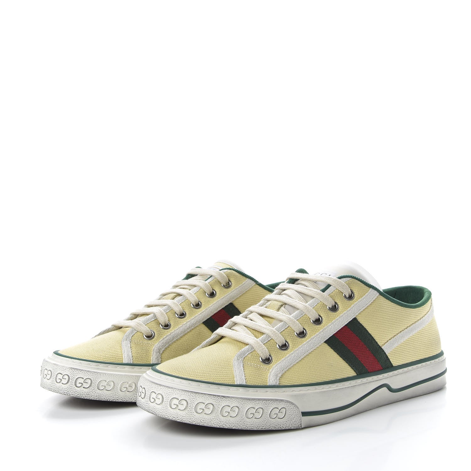 Gucci Canvas Web Mens 1977 Tennis Sneakers 6 Burro Mystic White 3 of 9