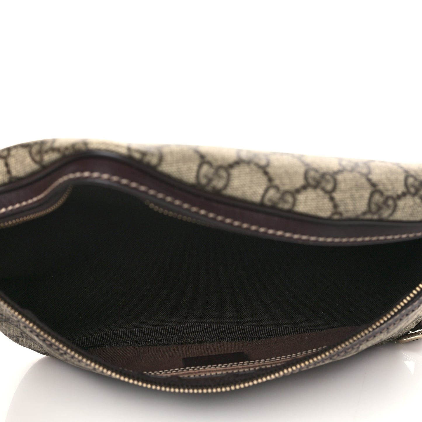 GG Supreme Monogram Belt Bag Dark Brown