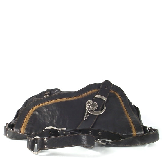 Leather Gaucho Shoulder Bag Black