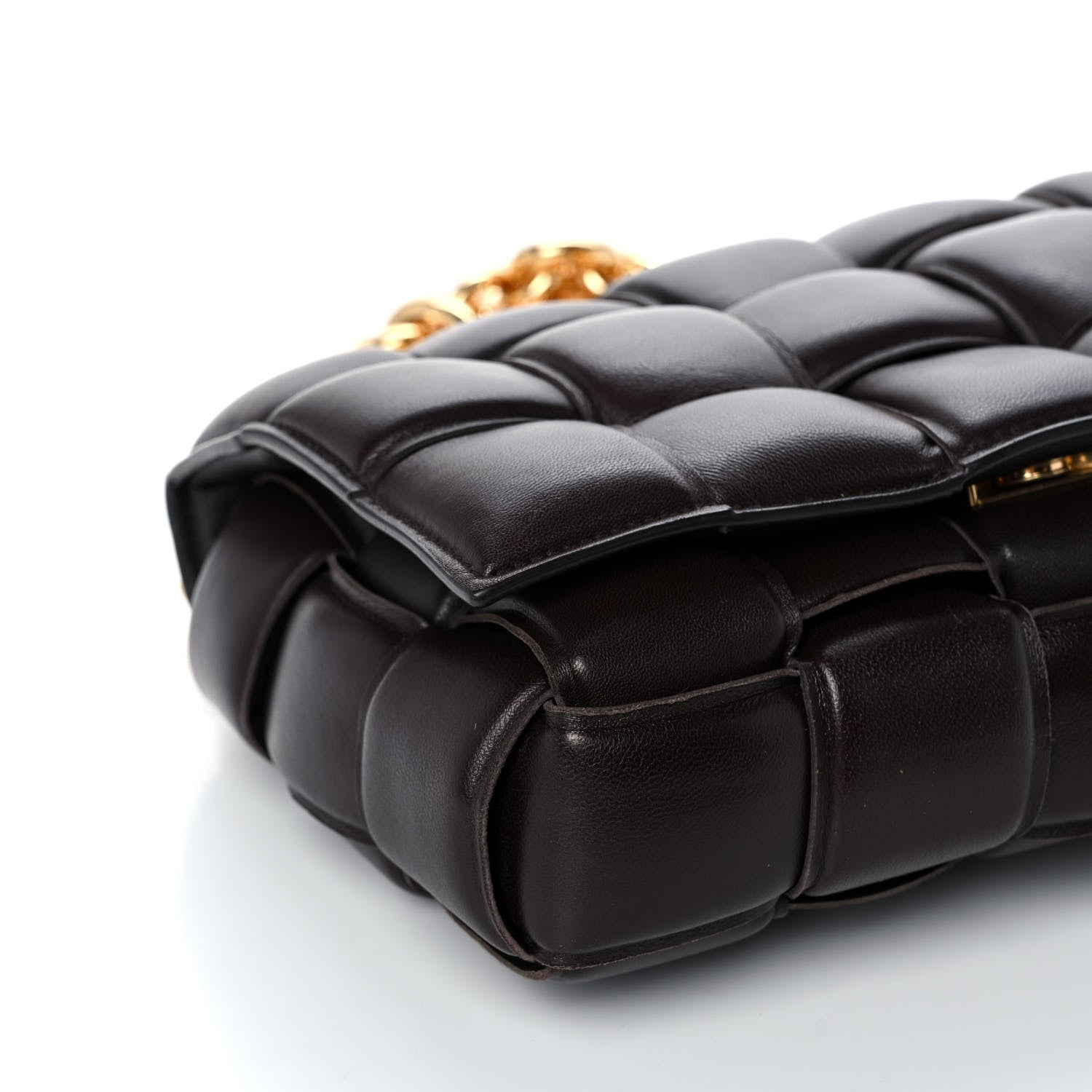 Bottega Veneta Lambskin Maxi Intreccio Padded Chain Cassette Crossbody Bag Black 8 of 9