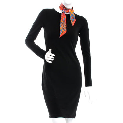 Hermes Silk Le Nombre D'Or Twilly Orange Corail Jaune Doll 2 of 5