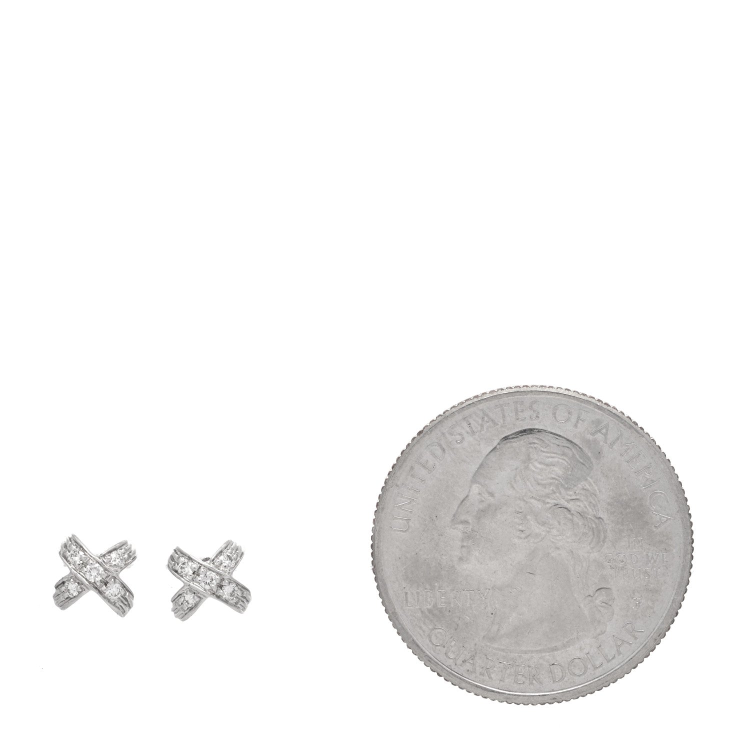 Roberto Coin 18K White Gold Diamond X Stud Earrings 2 of 5