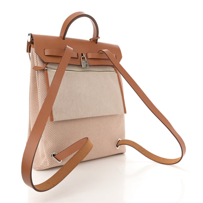 Hermes Vache Hunter Criss Viking Herbag a Dos Retourne Backpack Ecru Beige Naturel 4 of 13