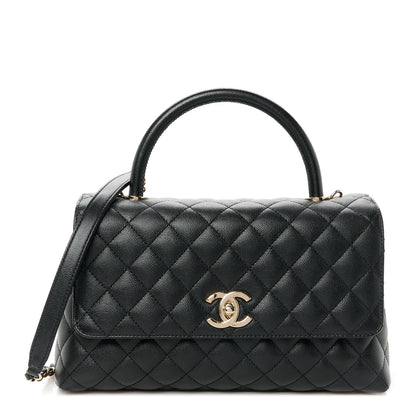 Chanel Caviar Lizard Quilted Small Coco Handle Flap Black 1 of 11