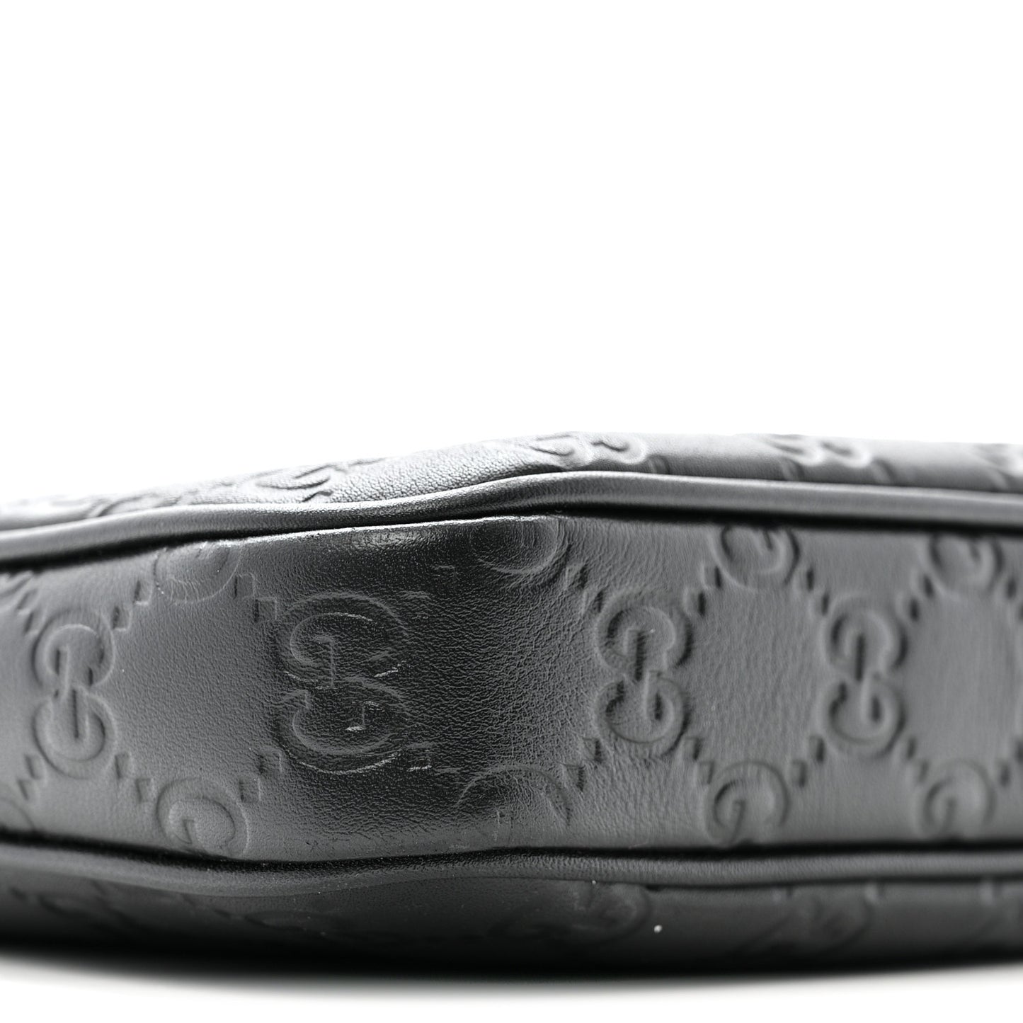 GG Calfskin Embossed Emblem Medium Crossbody Bag Black