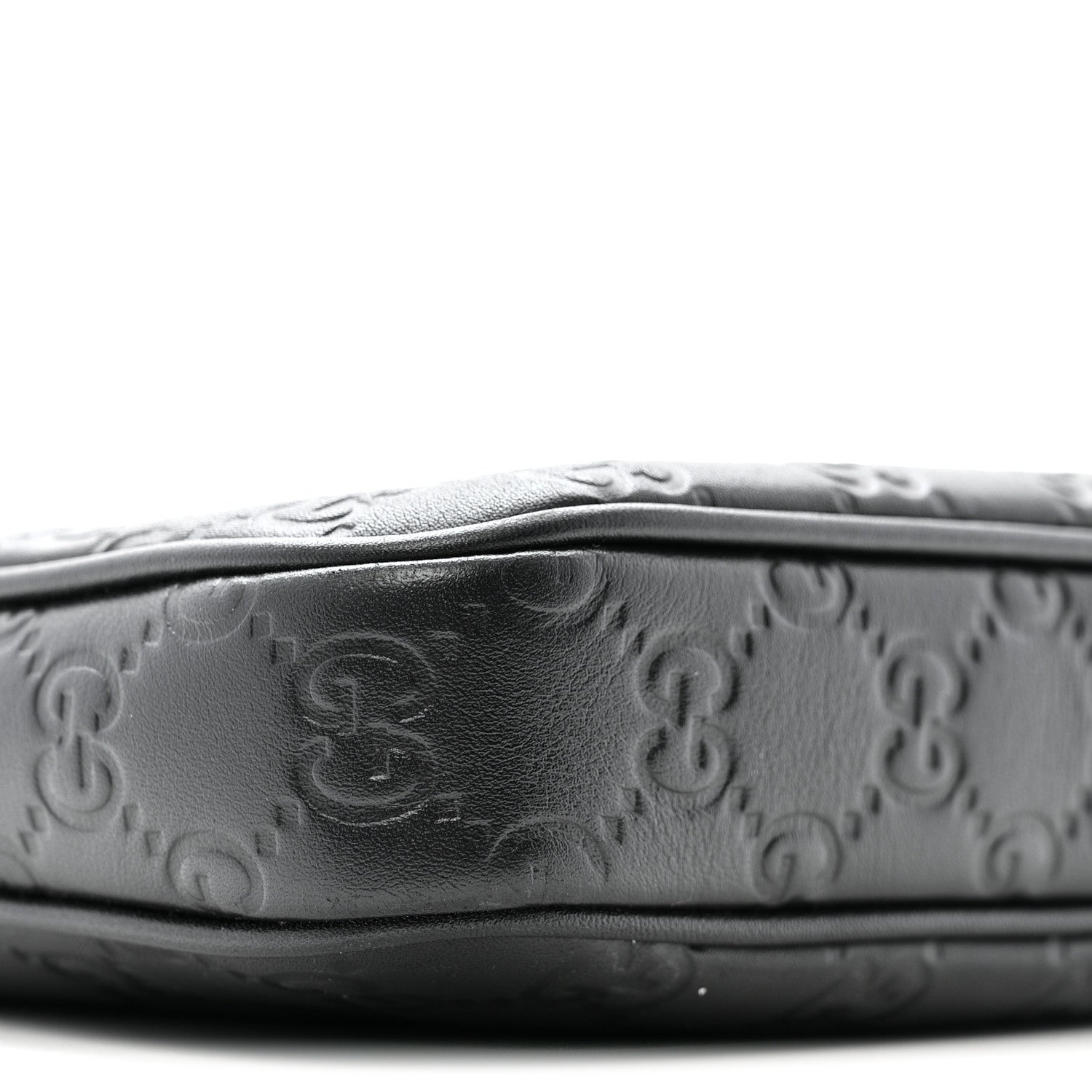 Gucci GG Calfskin Embossed Emblem Medium Crossbody Bag Black 9 of 12