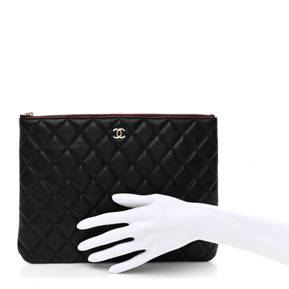 Chanel Lambskin Quilted Medium Cosmetic Case Black 2 of 7