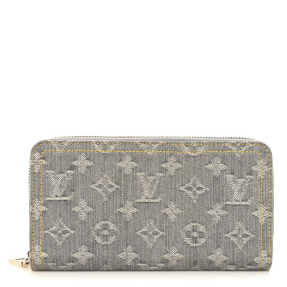 Louis Vuitton Monogram Denim Zippy Wallet Washed Gray 1 of 7