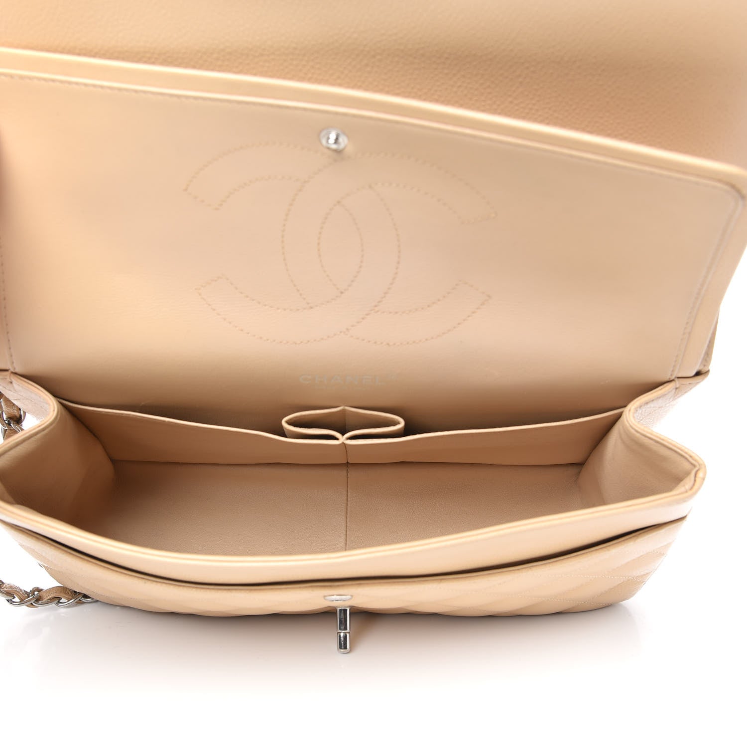 Chanel Caviar Quilted Jumbo Double Flap Beige Clair 5 of 13