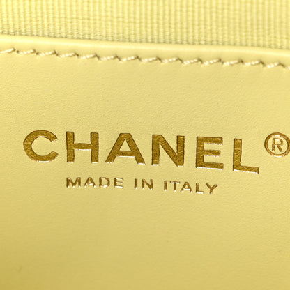 Chanel Shiny Caviar Quilted Mini Chain Messenger Flap Bag Yellow 6 of 10