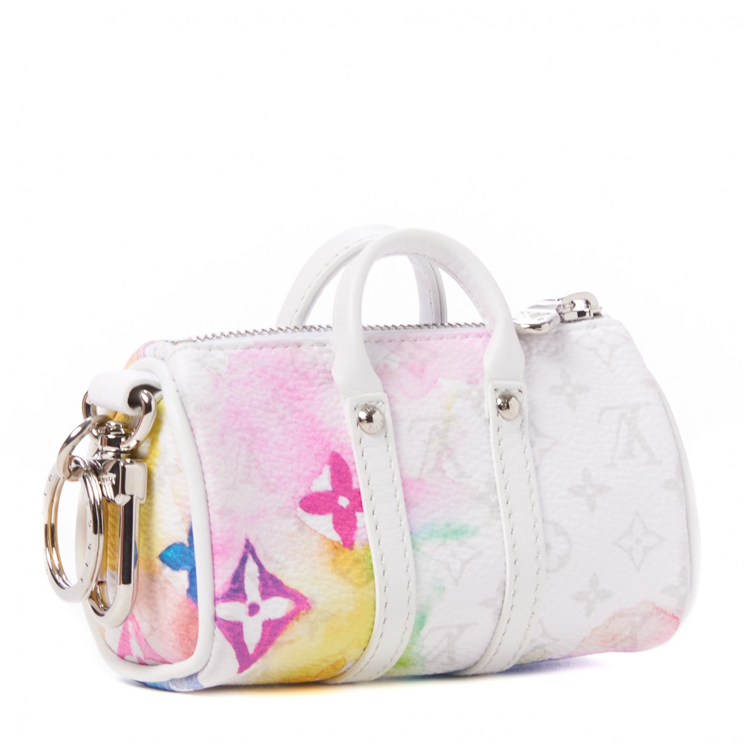 Louis Vuitton Monogram Watercolor Mini Keepall Bag Charm Key Holder Multicolor 3 of 8