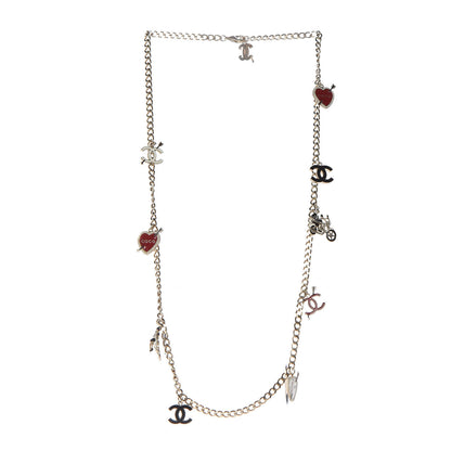 Chanel Enamel Charm CC Long Necklace Gold 3 of 4