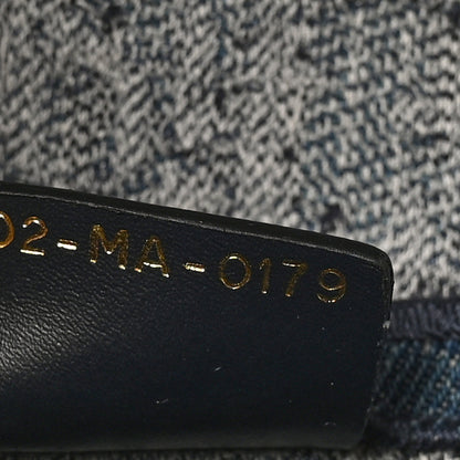 Christian Dior Oblique Embroidered Saddle Bag Denim Blue 7 of 12