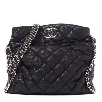 Chanel Washed Lambskin Chain Around Hobo Black 1 of 9