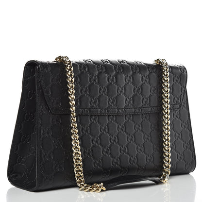 Gucci Guccissima Medium Emily Chain Shoulder Bag Black 3 of 17