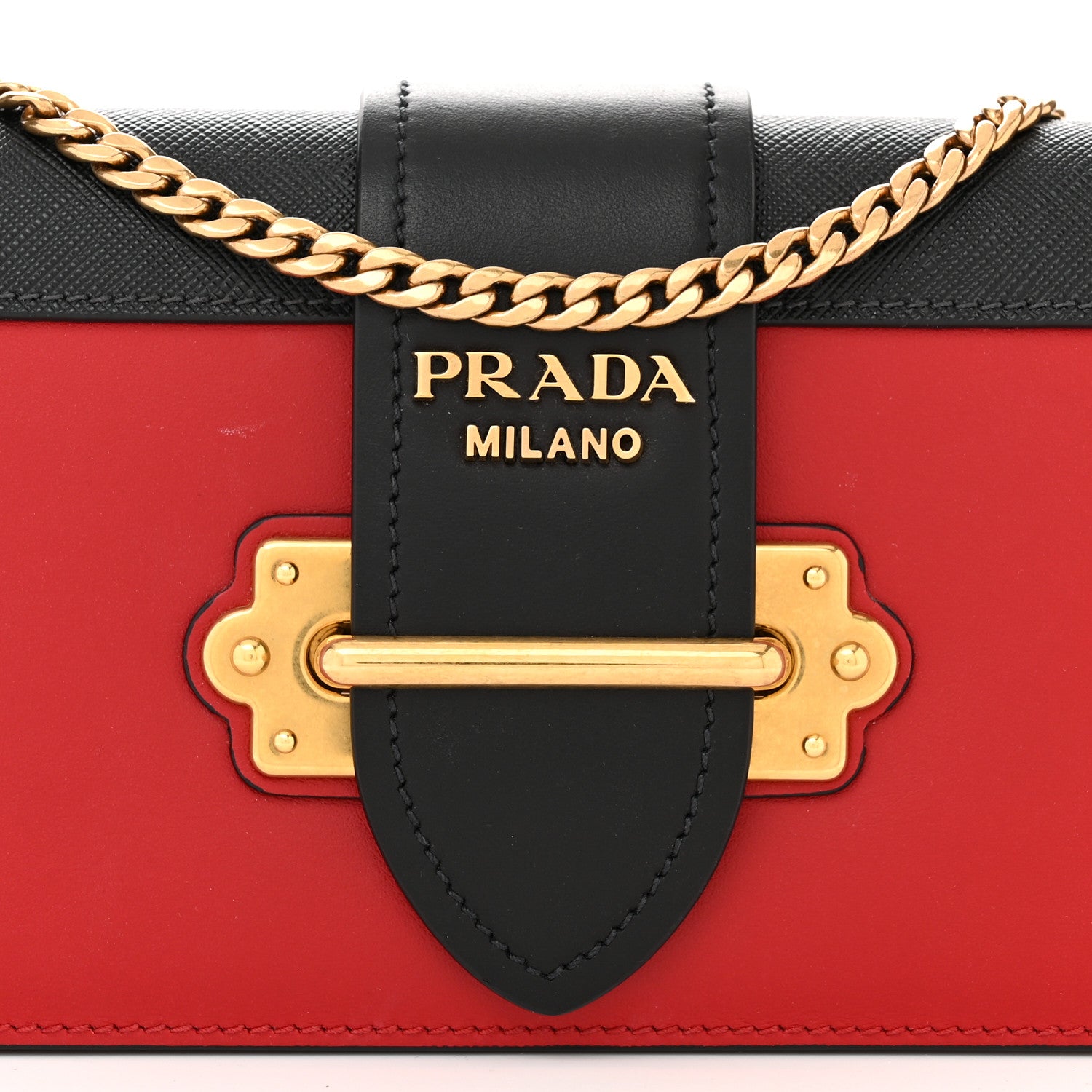 Prada City Calfskin Saffiano Cahier Pochette Fuoco Black 7 of 11