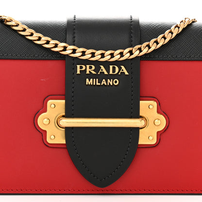 Prada City Calfskin Saffiano Cahier Pochette Fuoco Black 7 of 11