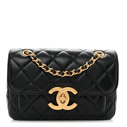 Chanel Shiny Lambskin Quilted Small Maxi CC Flap Black 1 of 10