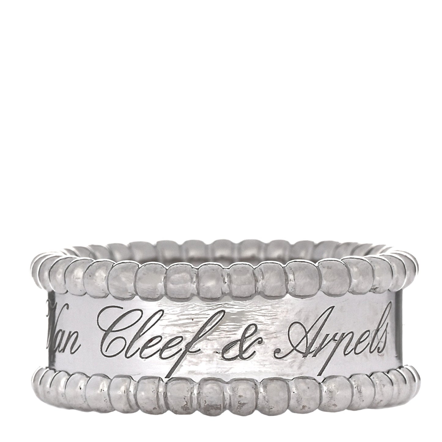 18K White Gold Perlee Signature Ring 51 5.75