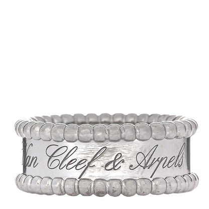 Van Cleef & Arpels 18K White Gold Perlee Signature Ring 51 5.75 1 of 5
