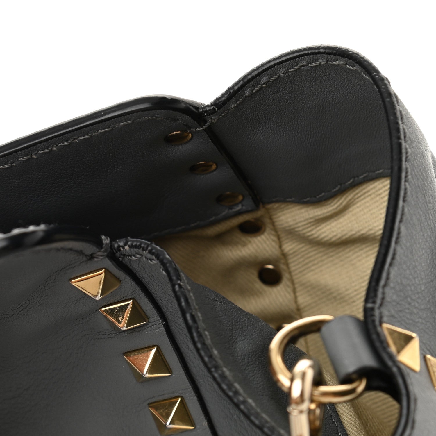 Valentino Garavani Vitello Medium Rockstud Tote Grey 11 of 16