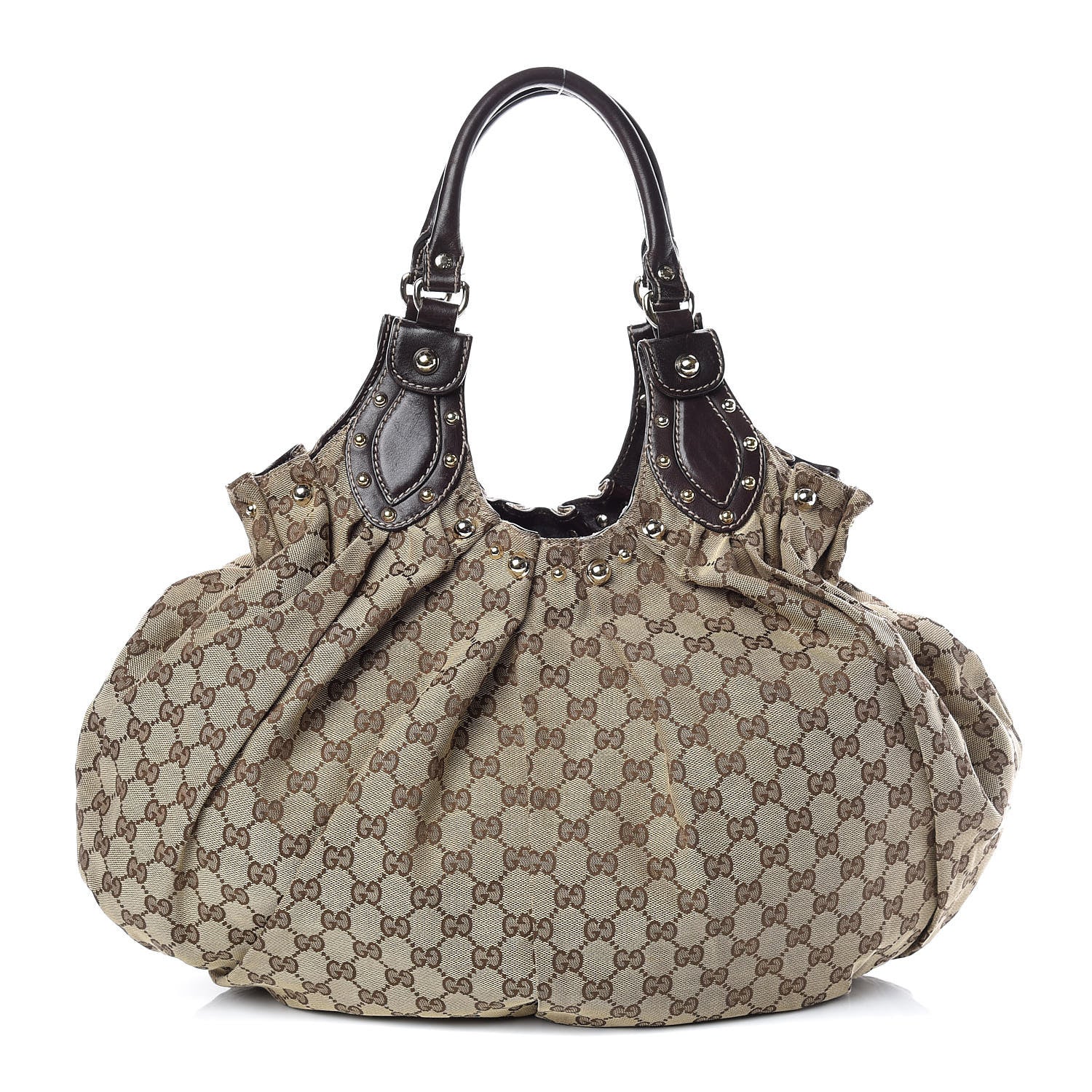 Gucci Monogram Studded Pelham Tote Dark Brown 1 of 10