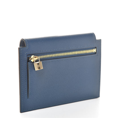 Hermes Madame Calfskin Kelly Pocket Compact Wallet Deep Bleu 3 of 8