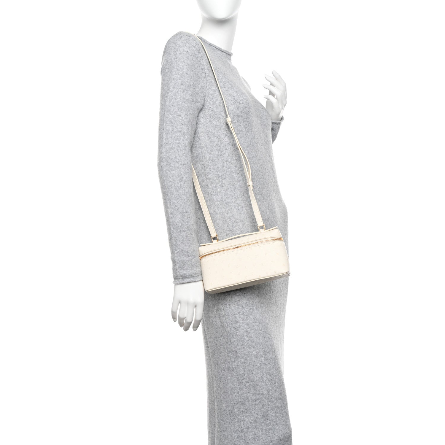 Loro Piana Ostrich L19 Extra Pocket Pouch Whisper White 1448194