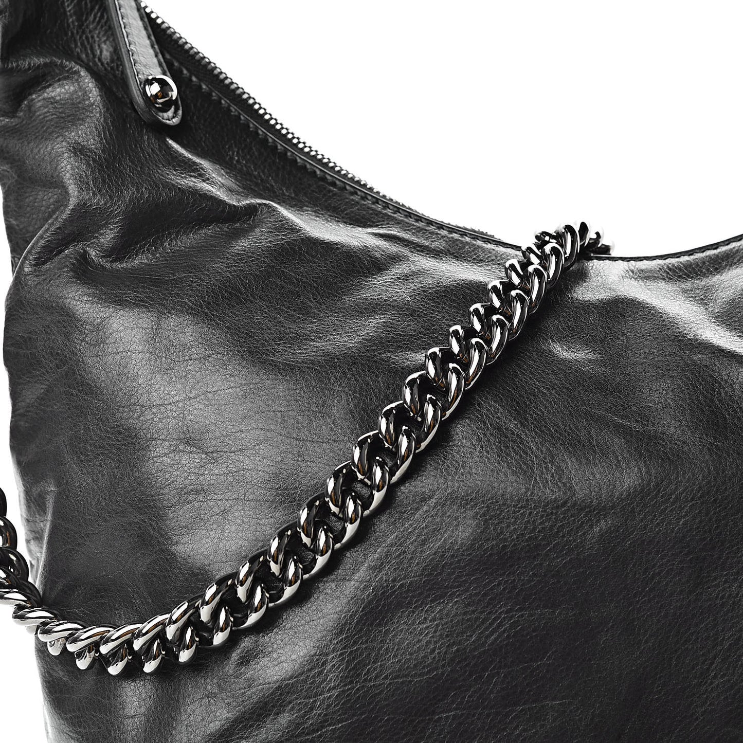 Calfskin Medium Galaxy Hobo Black
