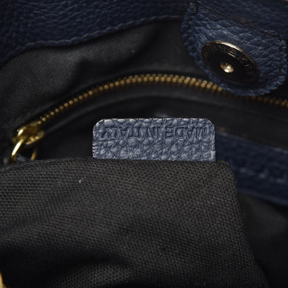 Burberry Grainy Calfskin House Check Small Banner Tote Midnight Blue 8 of 15