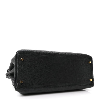 Hermes Fjord Horseshoe Kelly Retourne 35 Black Etoupe 3 of 9