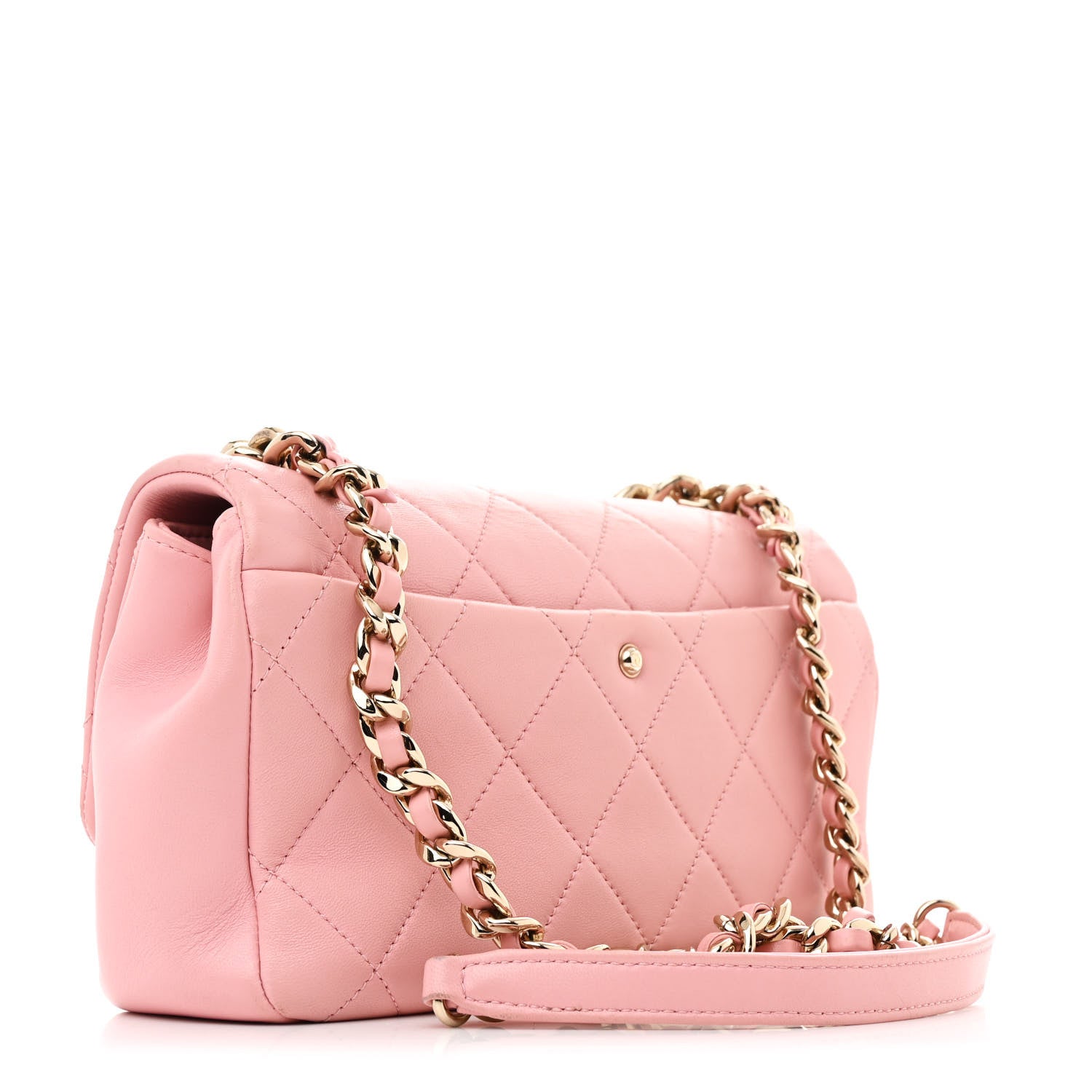Chanel Lambskin Quilted Resin Bi-Color Chain Flap Bag Pink 3 of 11